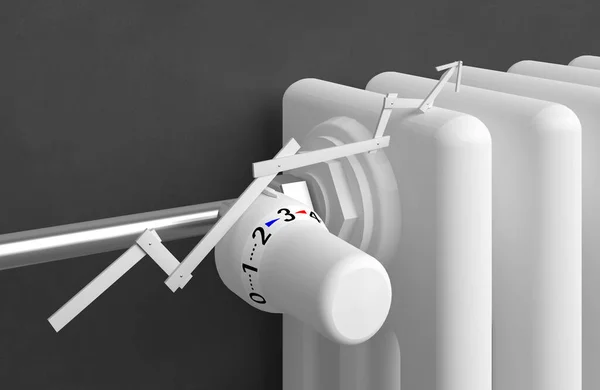 Классический Радиатор Стрелкой Перед Фоном Иллюстрация — стоковое фото