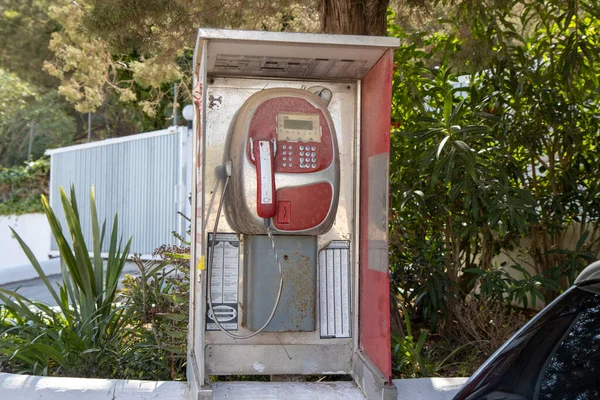 Una Cabina Telefonica Stile Originale Nelle Strade Ibiza Sull Isola — Foto Stock