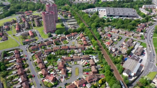 Drohnenaufnahmen Der Stadt Bramley Einem Bezirk Westen Von Leeds West — Stockvideo