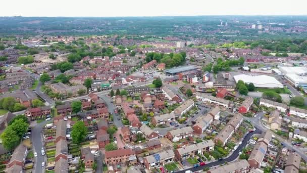 Flygdrönare Bilder Staden Bramley Som Ett Distrikt Västra Leeds West — Stockvideo