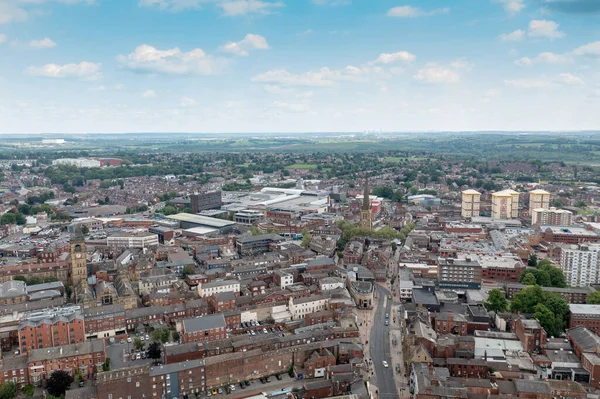 Zdjęcie Drona Lotniczego Centrum Miasta Wakefield West Yorkshire Wielkiej Brytanii — Zdjęcie stockowe