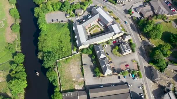 Aerial Drone Footage Beautiful Town Mirfield Kirklees West Yorkshire Anglia — Wideo stockowe