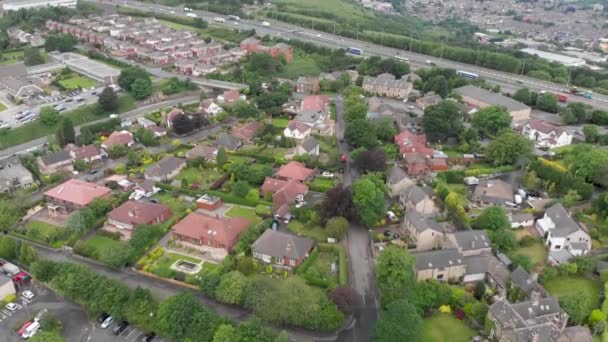 Flyfoto Landsbyen Calderdale Kjent Som Ainley Top West Yorkshire England – stockvideo
