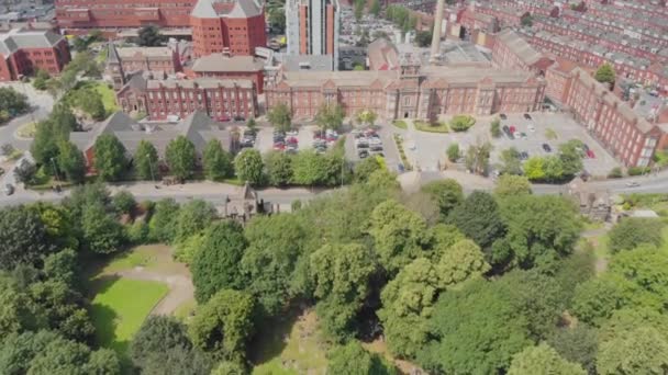 Nagranie Lotnicze Szpitala James University Hospital Leeds West Yorkshire Anglia — Wideo stockowe