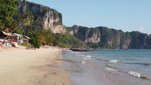 Slow Motion Footage Beautiful Beach Krabi Thailand Beach Known Nang — Vídeo de Stock