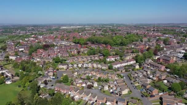 Aerial Footage Town Centre Village Ossett Wakefield West Yorkshire Showing — 图库视频影像