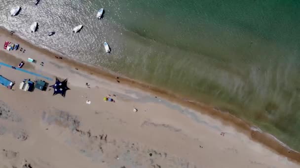 Aerial Footage Agios Georgios Beach George South Corfu Greece Showing — Stockvideo