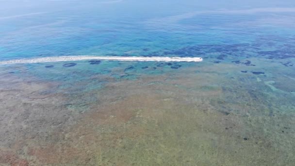 Beautiful Aerial Footage Clear Ocean Sea Coast Greece Corfu Showing — Vídeo de Stock