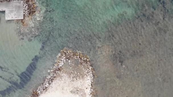 Aerial Footage Ocean Small Harbour Village George South City Corfu — Video