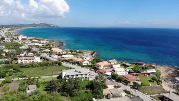 Aerial Footage Beautiful Small Town Known George South City Corfu — Vídeos de Stock