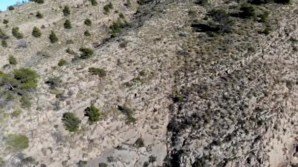 Aerial Footage Rocks Waste Land Town Benidorm Spain — 图库视频影像