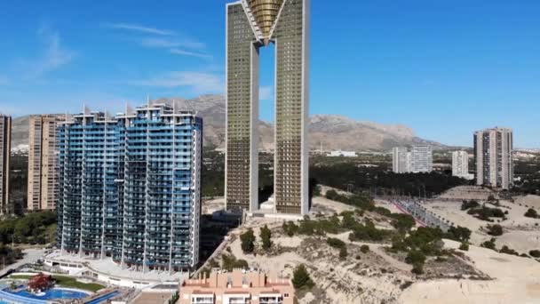 Aerial Footage Taken New Intempo Highest Skyscraper Building Benidorm Taken — Stock Video