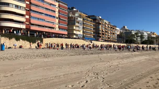 Footage Taken Benidorm Playa Levante Seaside Resort Spain Alicante Showing — Vídeos de Stock