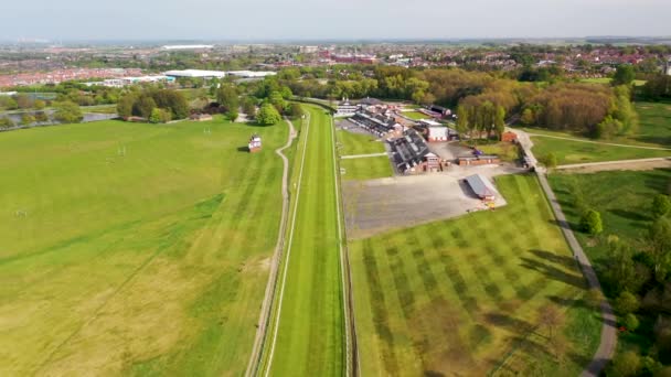 Aerial Footage Pontefract Race Course Located Town Pontefract West Yorkshire — Wideo stockowe
