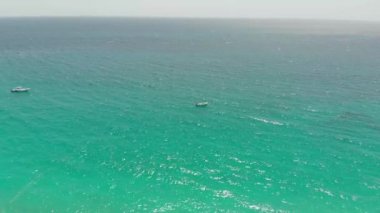Beautiful clear water ocean aerial footage