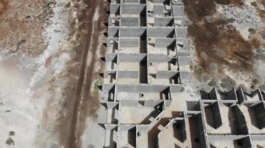 Aerial drone footage over a partly built hotel complex in the country of Cape Verde (Capo Verde)