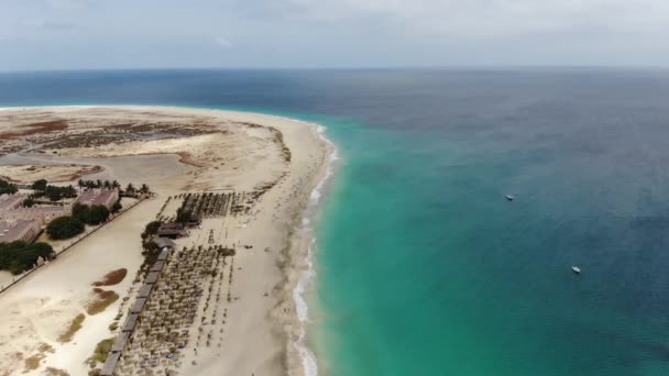 Aerial Drone Footage Beautiful Beach Coastline Cape Verde Capo Verde — Wideo stockowe