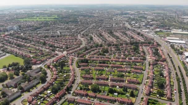 Aerial Footage Town Suburban Area Doncaster Yorkshire Northern England Showing — Vídeo de Stock