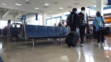 Puerto Vallarta Meksika 16 Haziran 2019: Uluslararası Havalimanı olarak bilinen Fhe Havalimanı 'nın Puerto Vallarta yolcularında bulunan bir uluslararası havaalanı görüntüleri