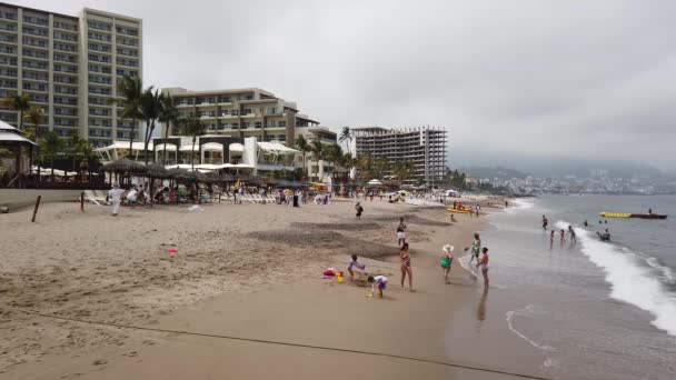 Footage Beautiful Beach Town Known Puerto Vallarta Mexico Showing Coastal — Stock Video