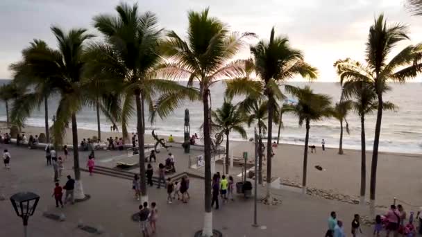 Footage Beautiful Beach Town Known Puerto Vallarta Mexico Showing Coastal — стоковое видео