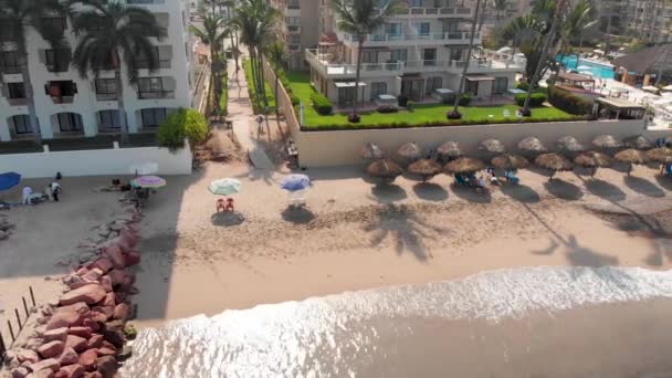 Luchtfoto Drone Beelden Van Het Prachtige Strand Het Kustgebied Van — Stockvideo