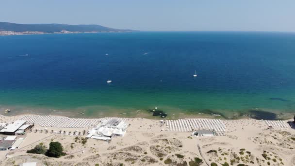 Aerial Footage Beautiful Coastline Bulgaria Area Sunny Beach Taken Drone — Vídeos de Stock