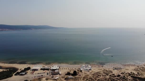 Flygbilder Den Vackra Kusten Bulgarien Vid Området Sunny Beach Tagna — Stockvideo