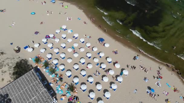 Aerial Footage Beautiful Coastline Bulgaria Area Sunny Beach Taken Drone — Stock videók