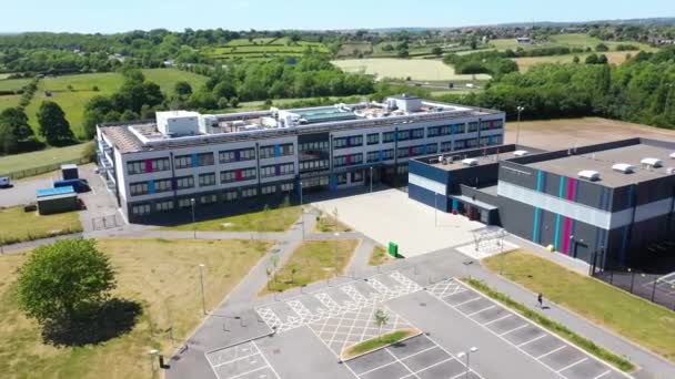 Cleckheaton May 2020 Aerial Drone Photo Whitcliffe Mount Primary School — стоковое видео