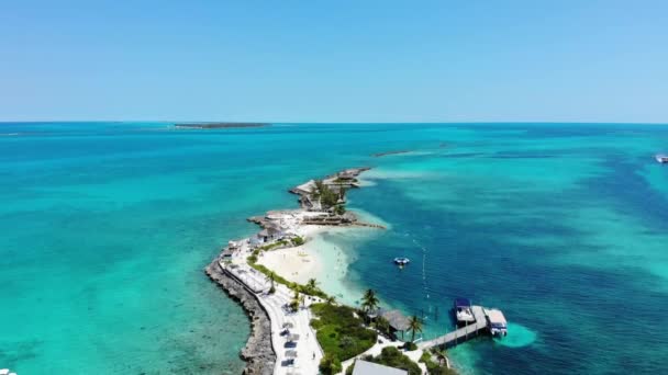 Nagranie Lotu Ptaka Pięknej Wyspy Perłowej Bahamach Pobliżu Nassau Pokazujące — Wideo stockowe