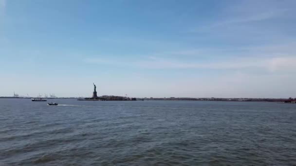 Estátua Liberdade Monumento Nacional Nova York Nos Estados Unidos Mostrando — Vídeo de Stock