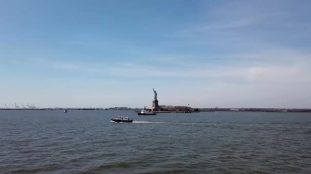 Statue Liberté Monument National New York Aux États Unis Montrant — Video