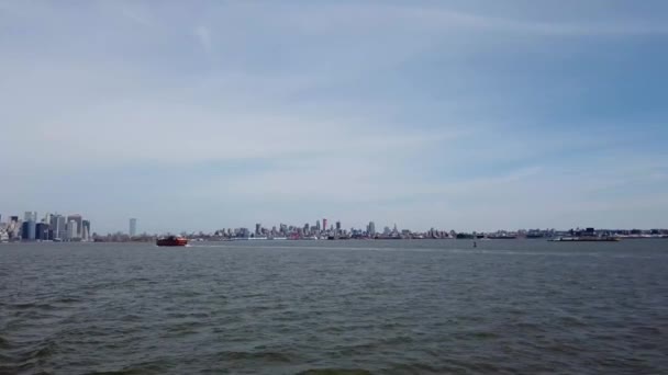 Vista Panorámica Ciudad Nueva York Desde Río Este — Vídeo de stock