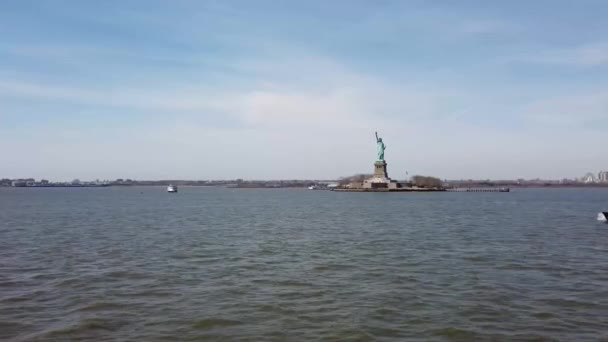 Άγαλμα Της Ελευθερίας Εθνικό Μνημείο Στη Νέα Υόρκη Στις Ηνωμένες — Αρχείο Βίντεο
