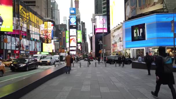 New York Usa 8Th April 2019 Footage Time Square Manhattan — Stock Video