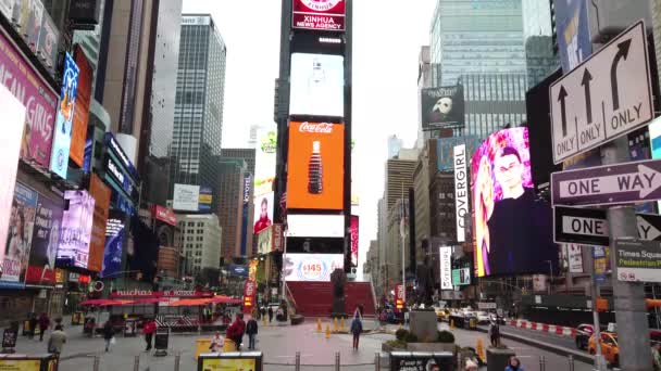 New York Usa 8Th April 2019 Footage Time Square Upper — Stock Video