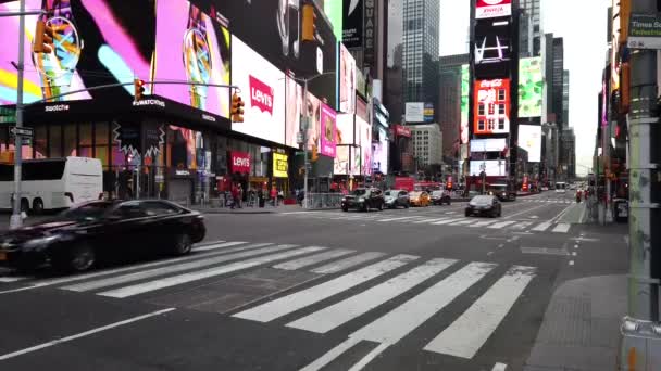 New York Usa 8Th April 2019 Footage Time Square Upper — Stock Video