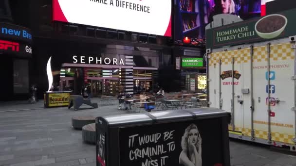 New York Usa 8Th April 2019 Πλάνα Από Time Square — Αρχείο Βίντεο