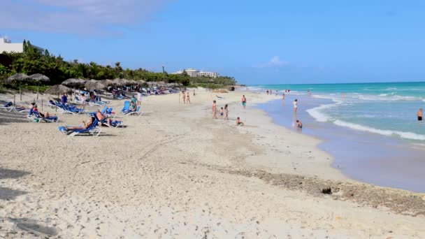 Varadero Kuba März 2022 Die Schöne Strandpromenade Kubanischen Strand Von — Stockvideo