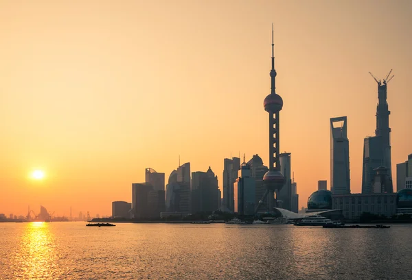 Sonnenaufgang über Shanghai — Stockfoto