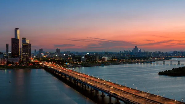 Seoul zonsondergang — Stockfoto