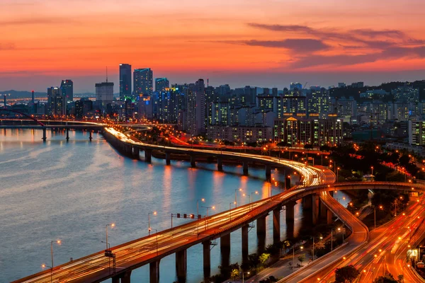 Seoul sonnenuntergang — Stockfoto