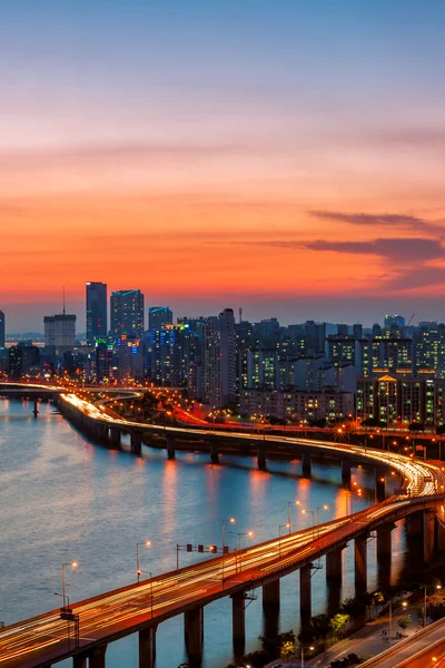 Seoul zonsondergang — Stockfoto
