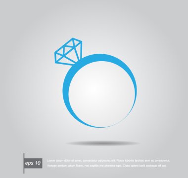 Vector illustration of a diamond ring clipart