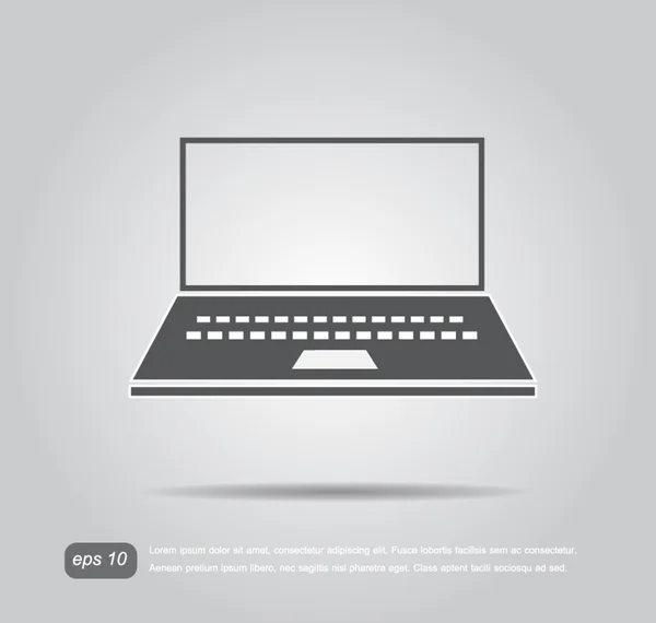 Laptop Izolat pe pictograma de fundal gri Vector Illustration — Vector de stoc