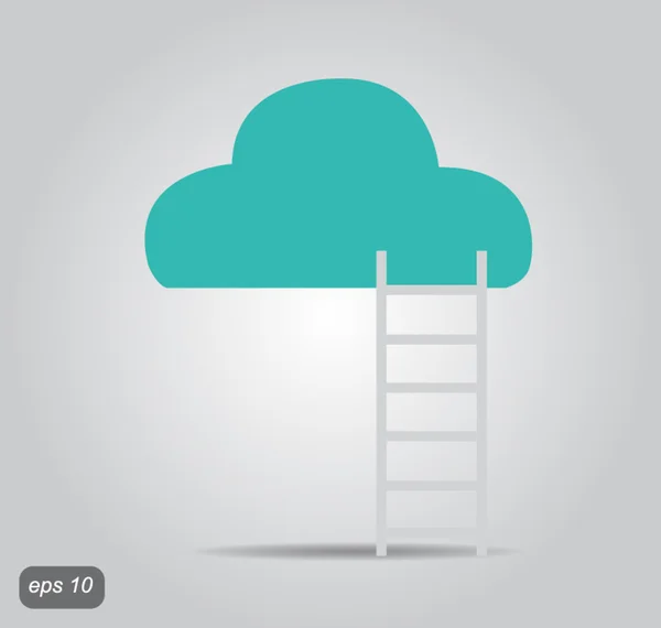 Cloud ladder illustration — Stock Vector
