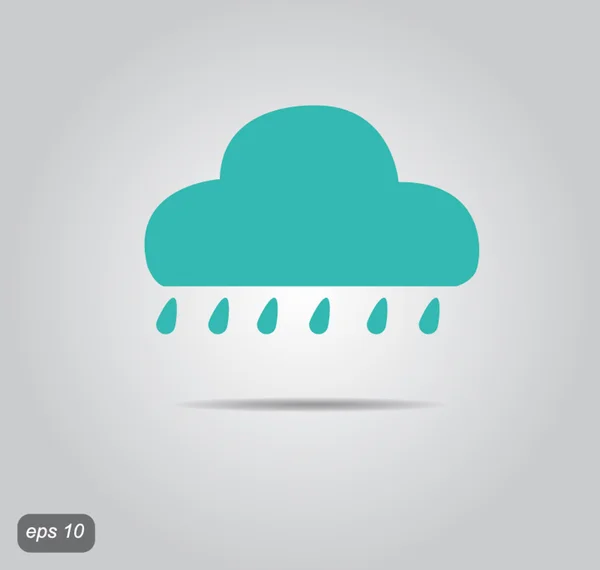 Nube y lluvia icono — Vector de stock