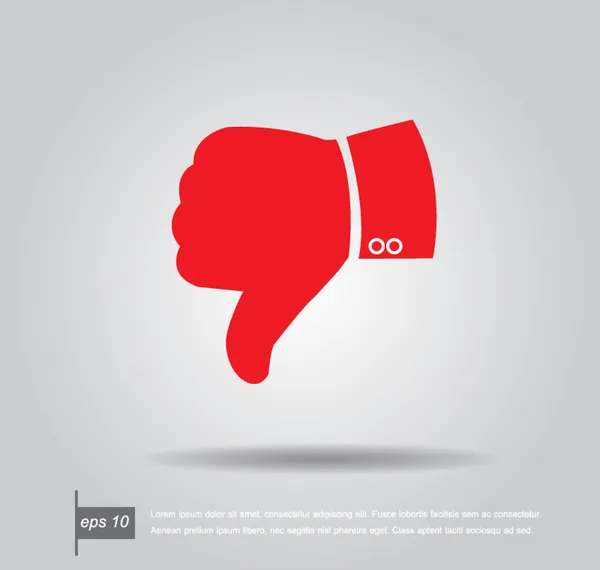 Red hand dislike icon vector — Stock Vector