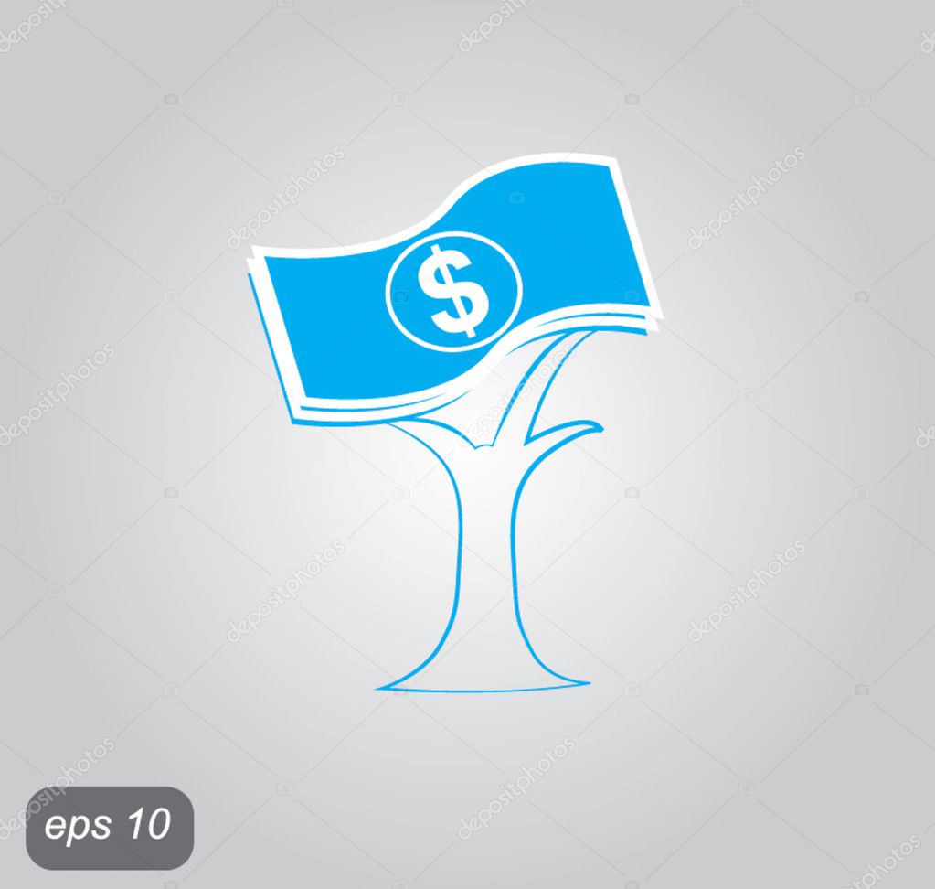 Money tree with dollar signs as leaves